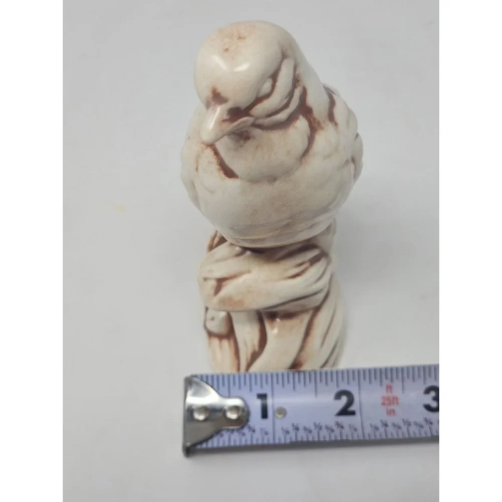 Red Barn Ceramics Brown And White Bird Figurine‎ Signed By Betty